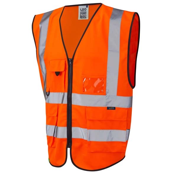 LEO WORKWEAR LYNTON ISO 20471 Cl 1 Superior Waistcoat