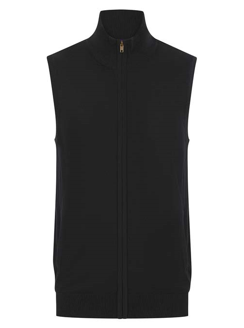 Sleeveless zip-through jumper