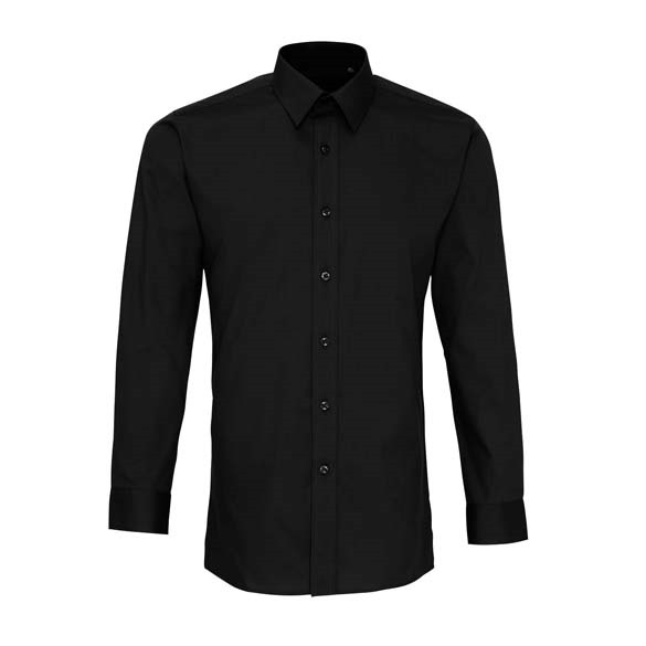 Poplin fitted long sleeve shirt