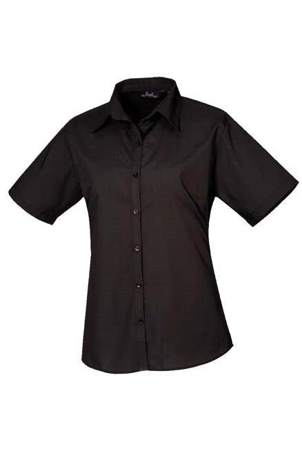 Women&#39;s short sleeve poplin blouse