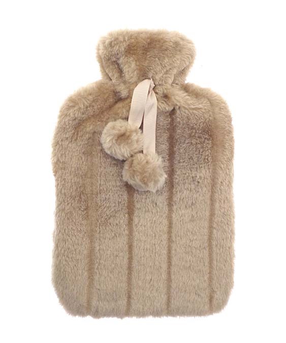 Luxury classic faux fur hot water bottle and cover